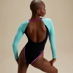 Flu3nte Colorblock Long Sleeve Cut Out One Piece