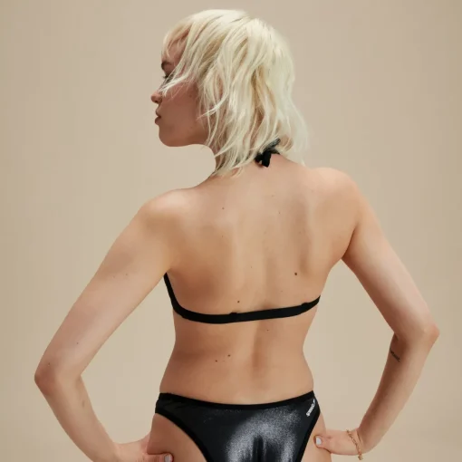 Flu3nte Foil Convertible Strap Solid Bikini Top