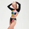 Flu3nte Print Long Sleeve Crop Top