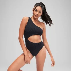 Flu3nte Terry Asymmetrical Cut Out One Piece