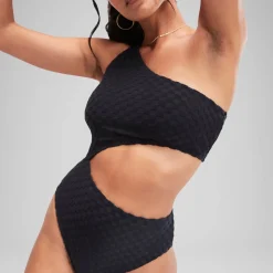 Flu3nte Terry Asymmetrical Cut Out One Piece