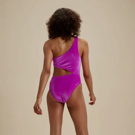 Flu3nte Velour Asymmetrical Cut Out One Piece