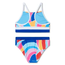 Print Blocked Bikini Set