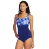 Print Blocked Square Neck One Piece