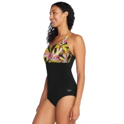 Print Blocked Square Neck One Piece