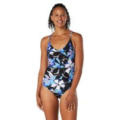 Print V Neck Thin Strap One Piece