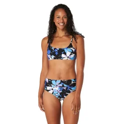 Printed Double Cross Bikini Top