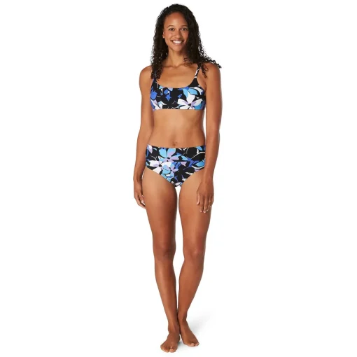 Printed Double Cross Bikini Top