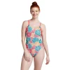 Printed Double Lace Back One Piece