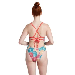 Printed Double Lace Back One Piece