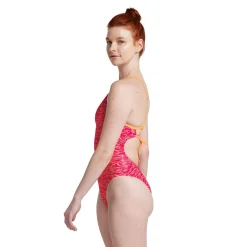 Printed Double Lace Back One Piece