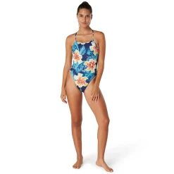Printed Double Lace Back One Piece
