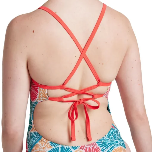 Printed Double Lace Back One Piece