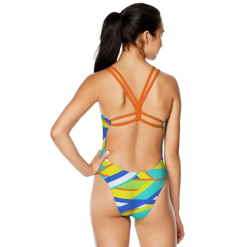 Printed Double Strap One Piece