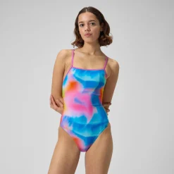 Printed Double X Back One Piece