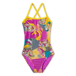 Printed Double X Back One Piece
