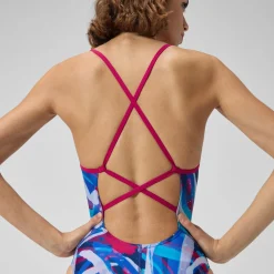 Printed Double X Back One Piece