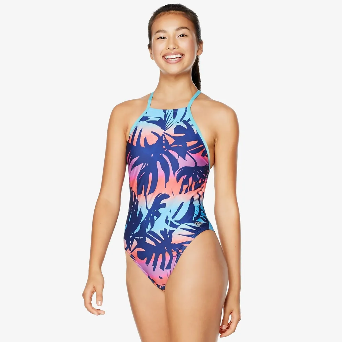 Printed High Neck One Piece