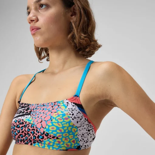 Printed Strappy Fixed Bikini Top