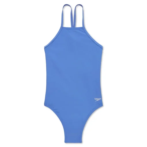 Solid High Neck Tie Back One Piece