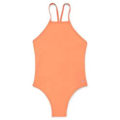 Solid High Neck Tie Back One Piece