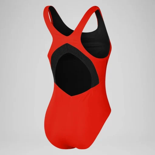 Solid Scoop Mesh One Piece