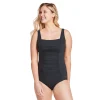 Solid Shirred Tank One Piece