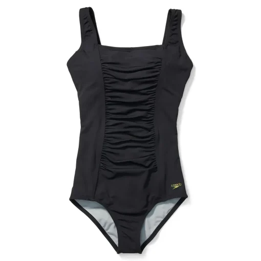 Solid Shirred Tank One Piece