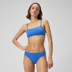 Solid Strappy Fixed Back Bikini Top