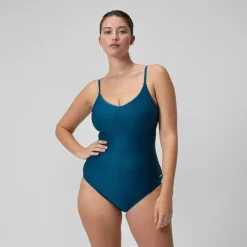Texture Adjustable Thin Strap One Piece