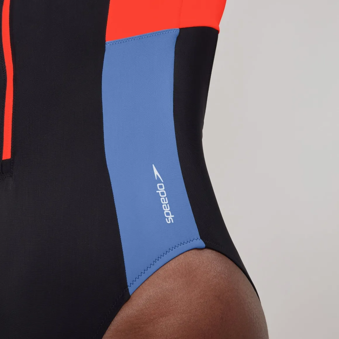 Women's Colourblock Long Sleeve Zip Swimsuit