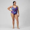 Women's Shaping Printed V Neck One Piece (+)