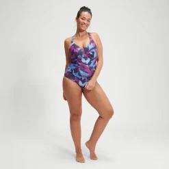 Women's Shaping Printed V Neck One Piece